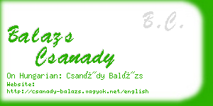 balazs csanady business card